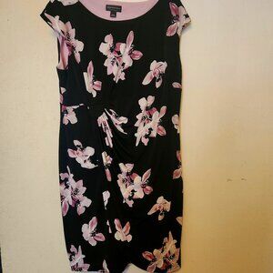 Womens Plus Size 20 Floral Ruche Wrap Cocktail Dress